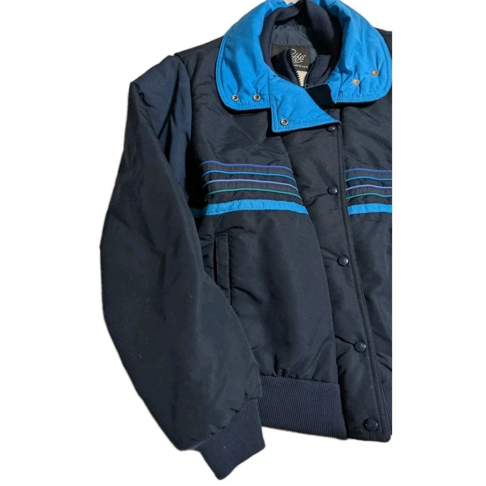 Roffe Skiwear Womens M Thinsulate Insulated Ski Jacket USA Retro‎ Blue